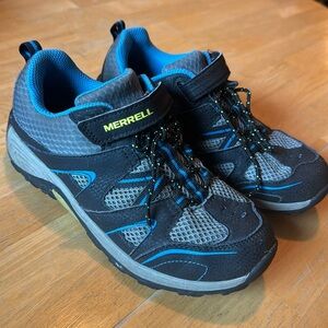 Merrell Kids sz 1 Outback Low black grey blue VGUC